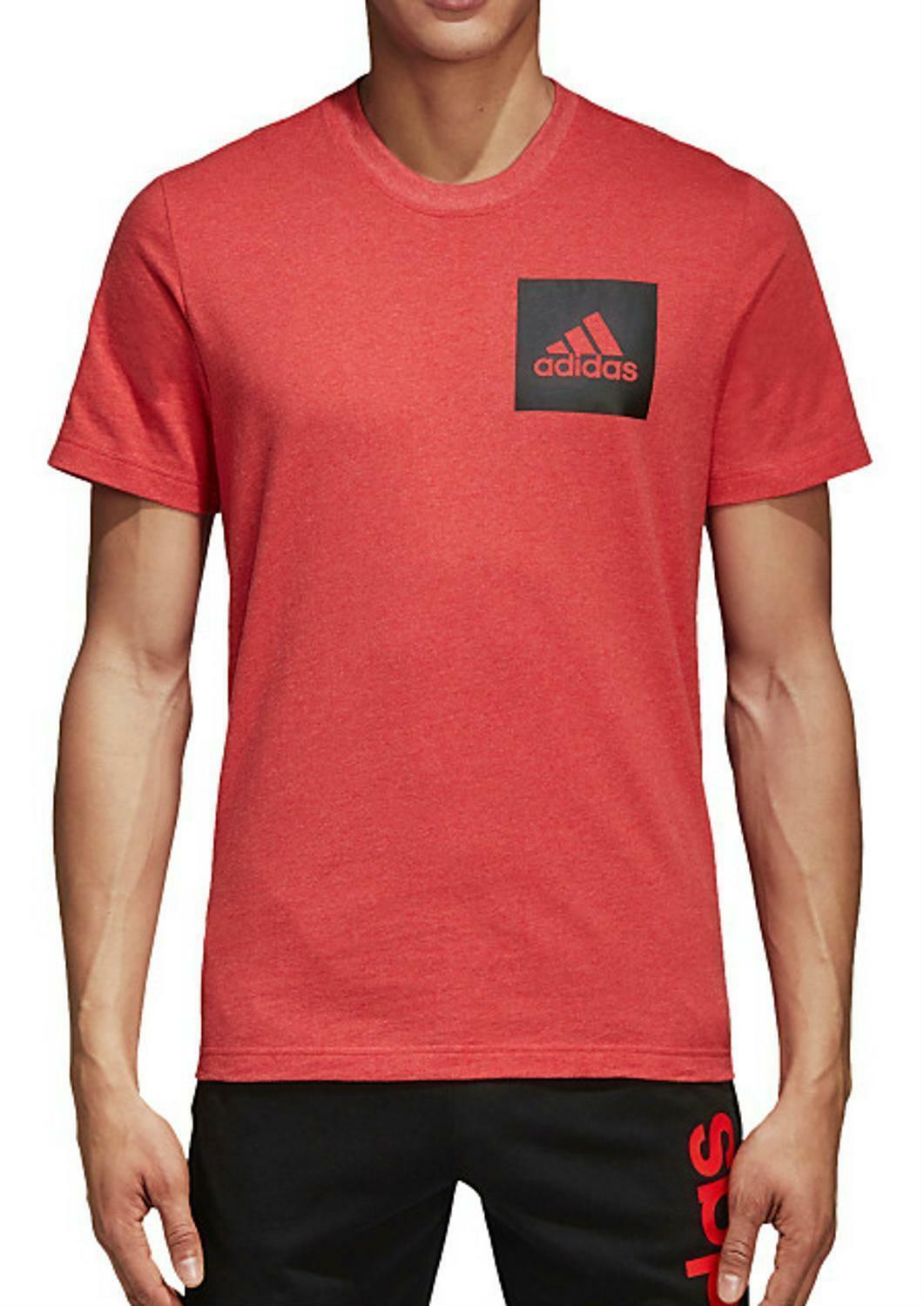 adidas adidas ess chestlogo t-shirt uomo rossa cd2839
