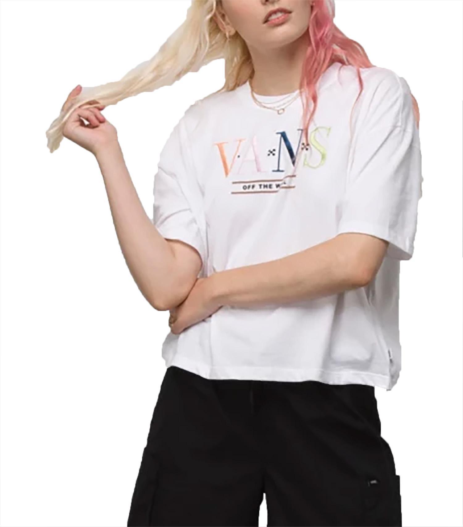 Vans t-shirt vans burn slow vn0a5lcjwht1 donna bianca