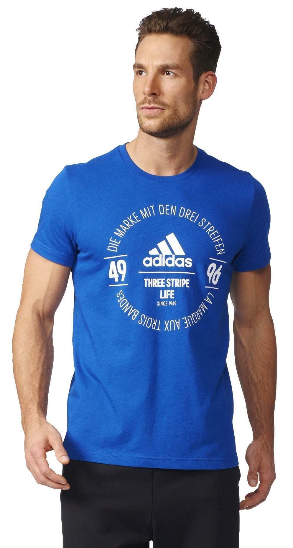 adidas adidas logo tee t-shirt uomo blu