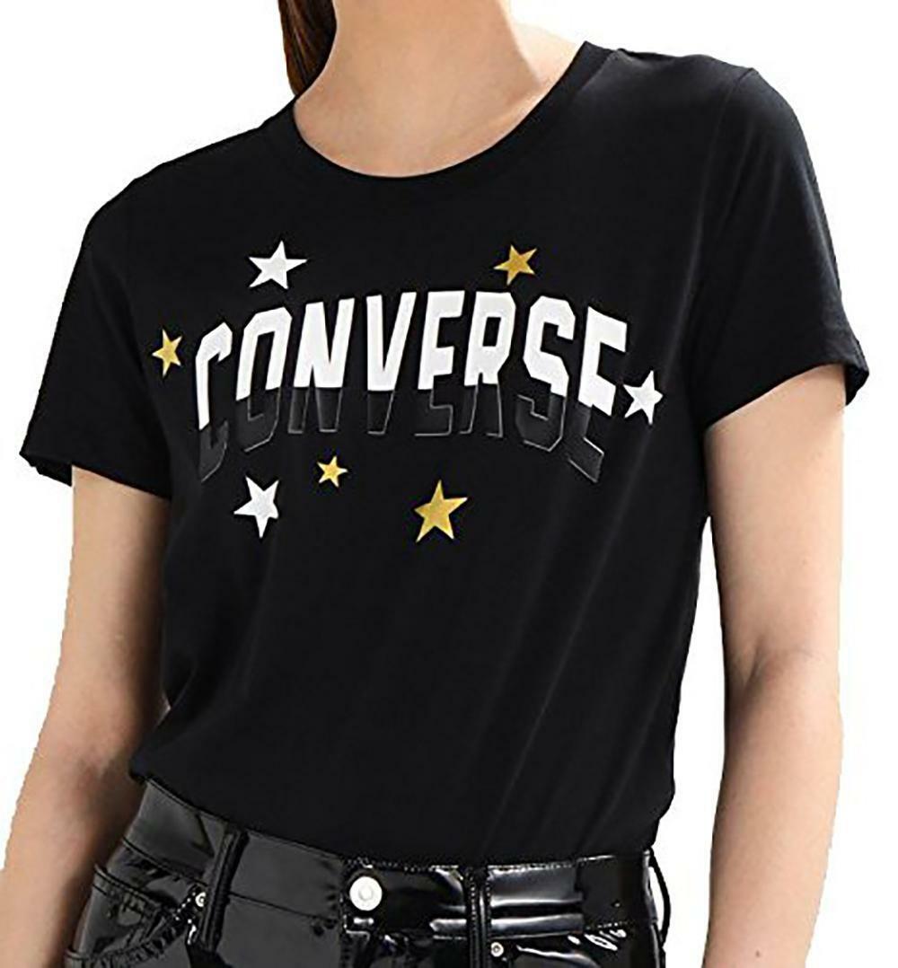 converse converse classic fit t-shirt donna nera 10005788a01