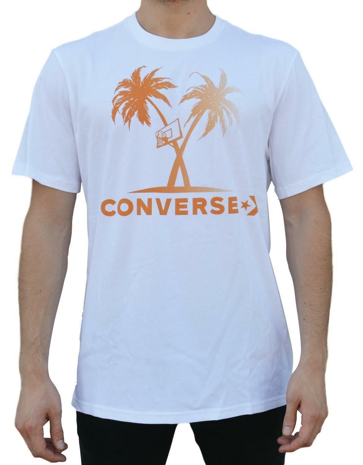converse converse palm trees t-shirt uomo bianca 5907a03