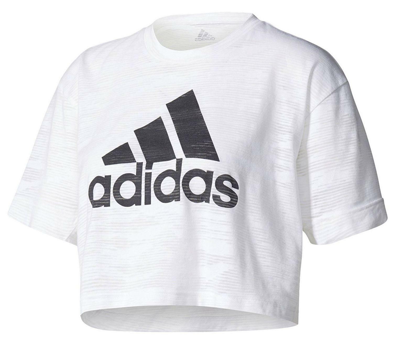 adidas adidas aeroknit crop t-shirt donna bianca bq5788
