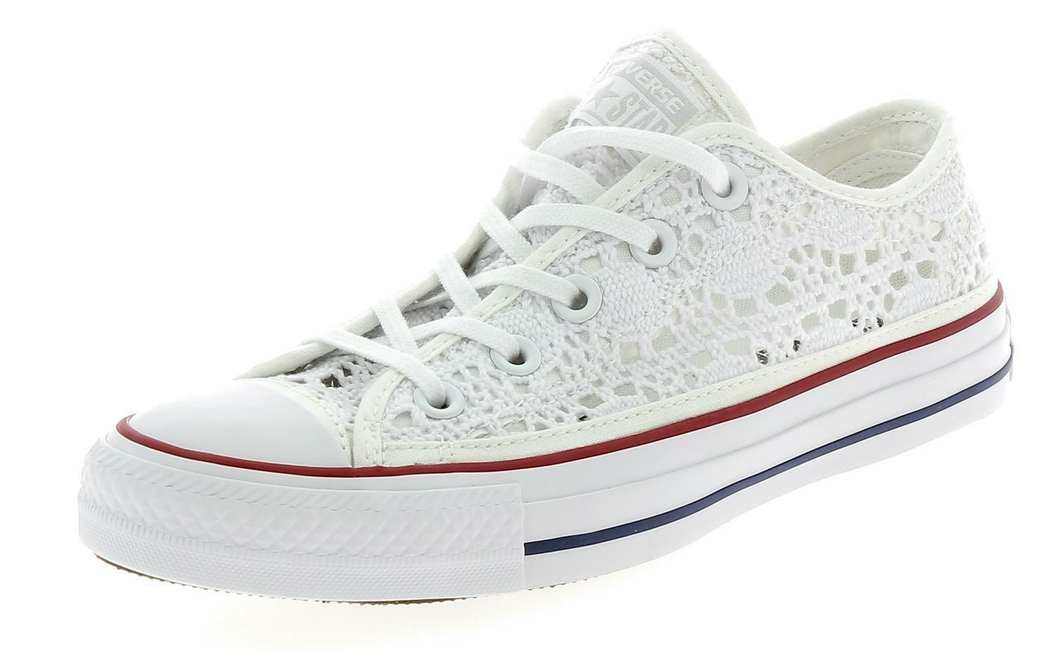 converse bianche in pizzo 90