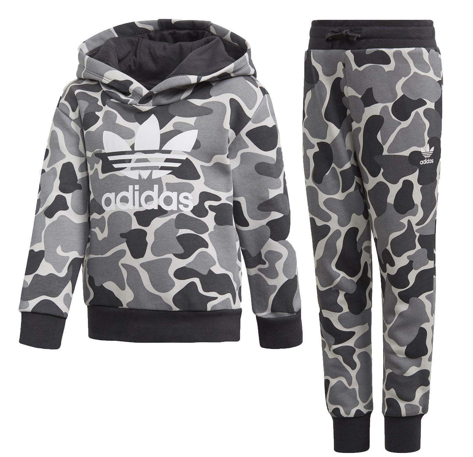 adidas adidas trf hood felpa bambino grigio camouflage dh2470