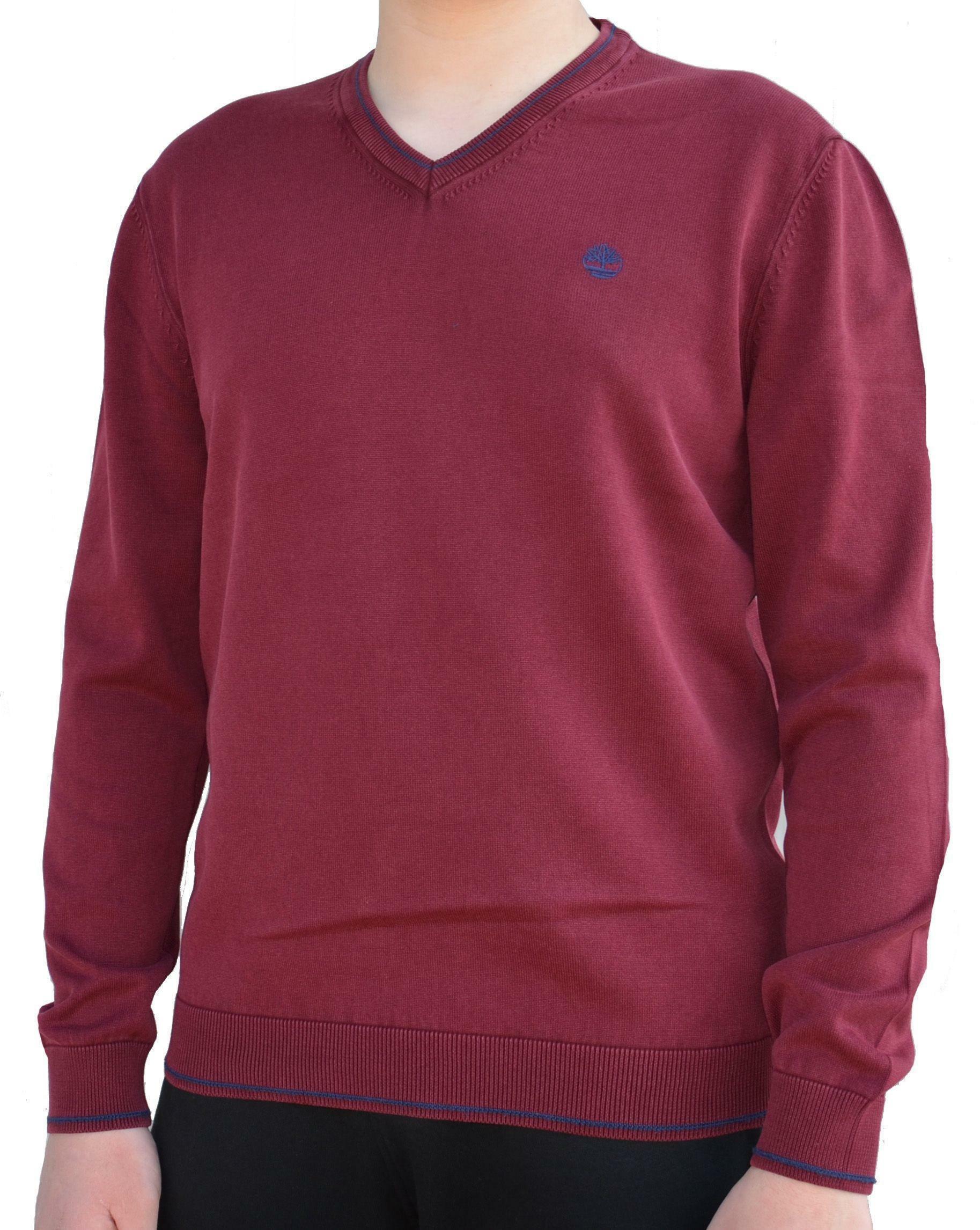 timberland timberland long point jumper maglioncino collo v uomo rosso