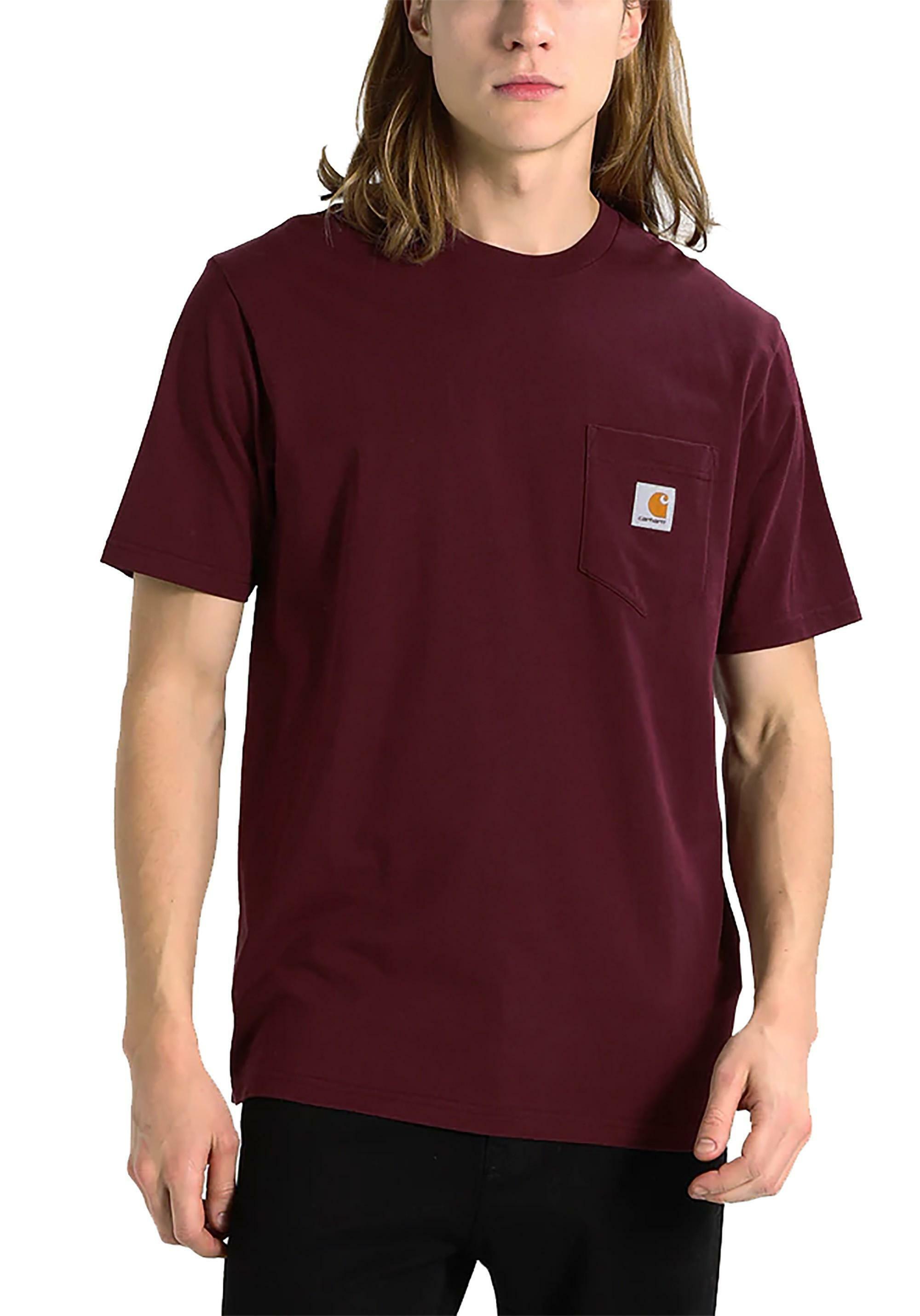 carhartt carhartt pocket t-shirt uomo bordeaux i022091221