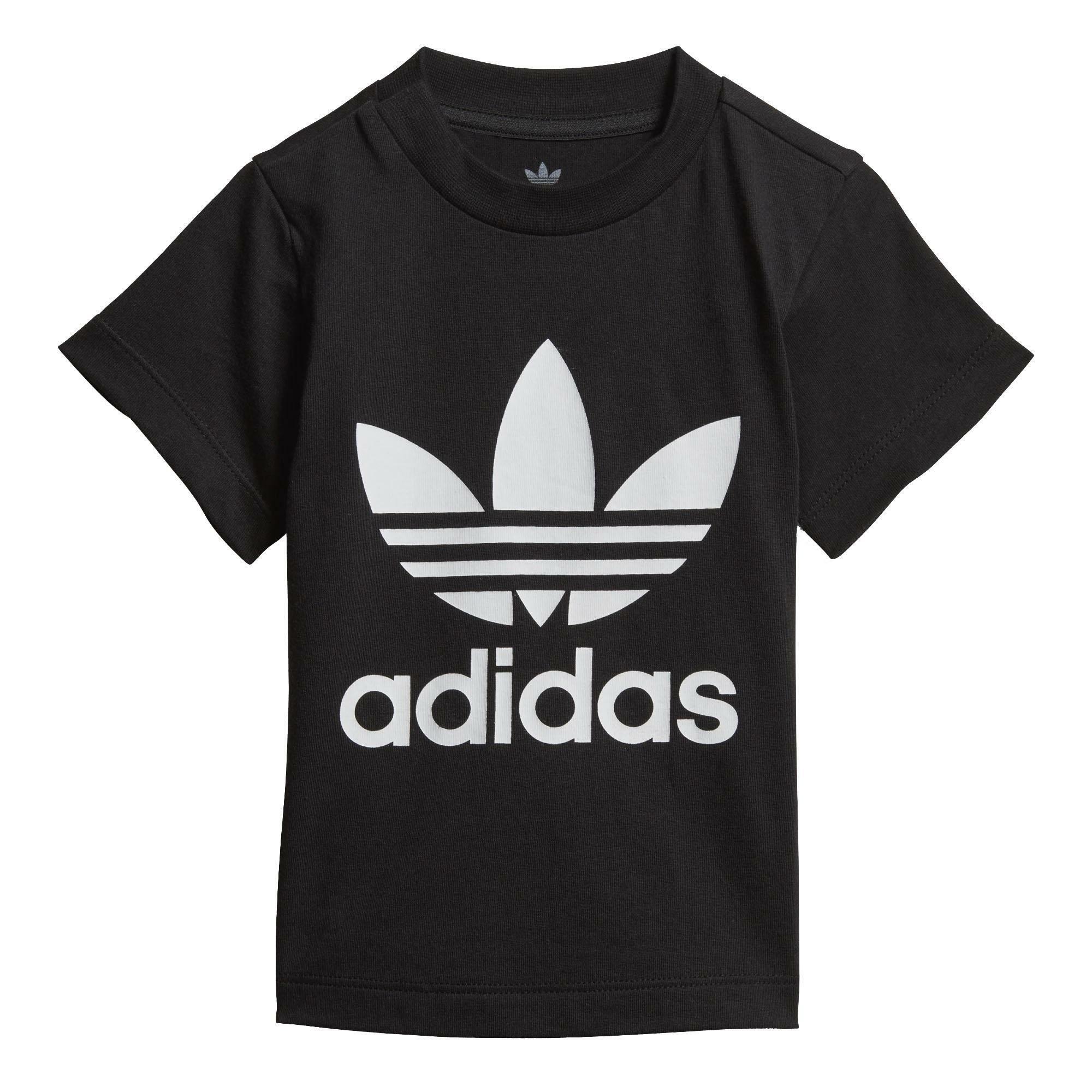 adidas adidas trefoil tee t-shirt bambino nera dv2829