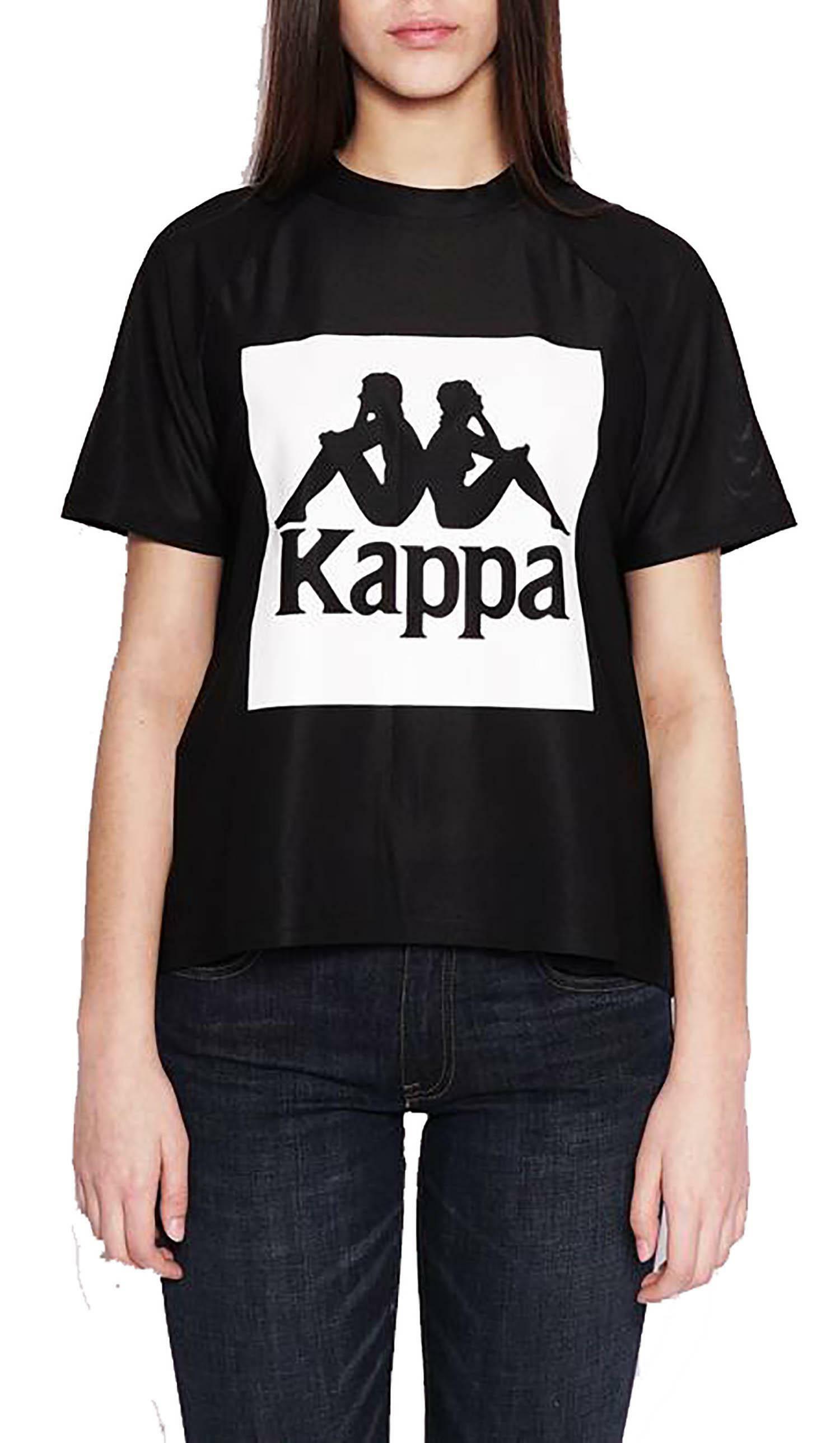 kappa kappa t-shirt donna nera 304i7w0 901 authentic bazy