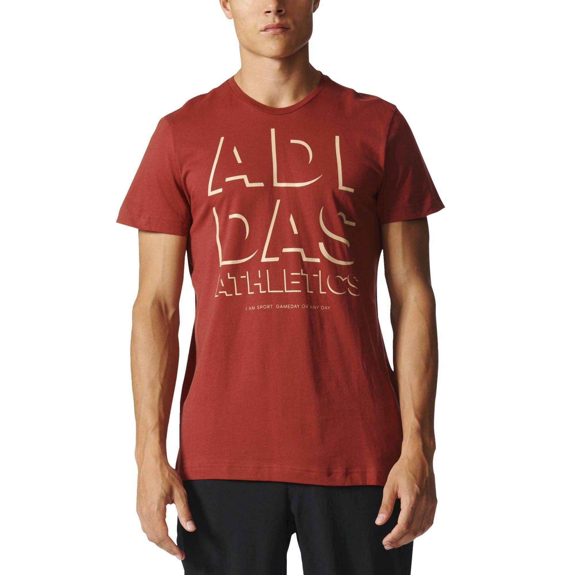 adidas adidas athletics t-shirt uomo rossa b45734