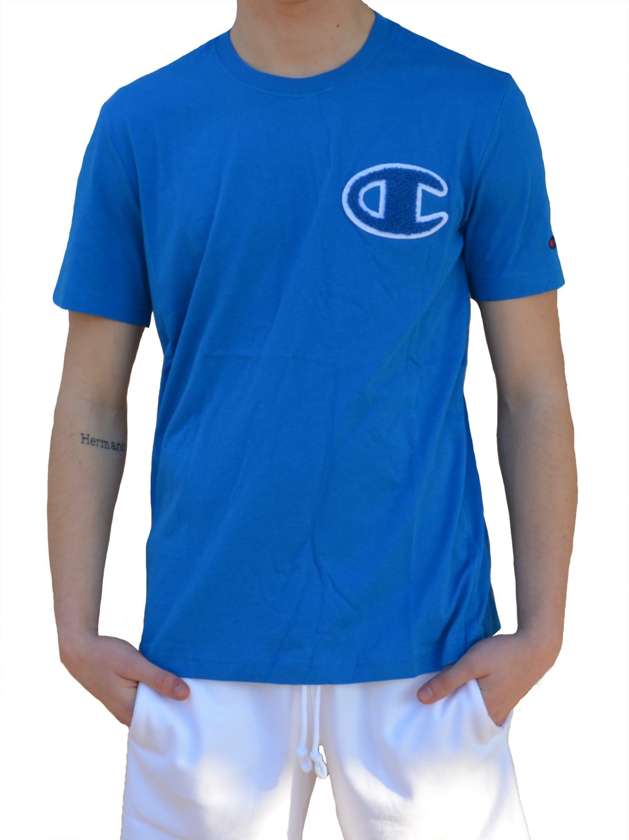 champion champion crewneck t-shirt uomo blu 213251bs044