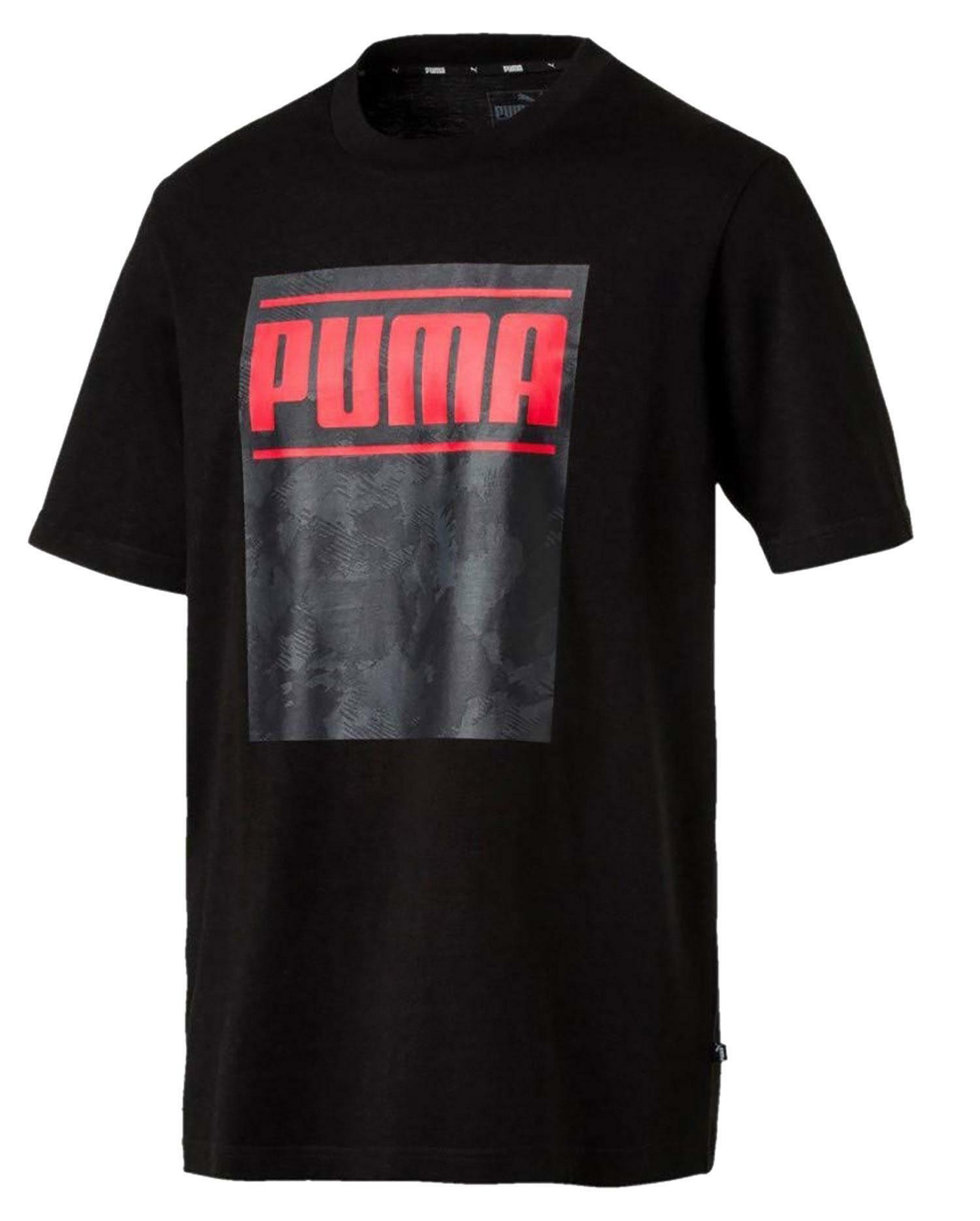 puma puma camo pack logo tee t-shirt uomo nera 57955201