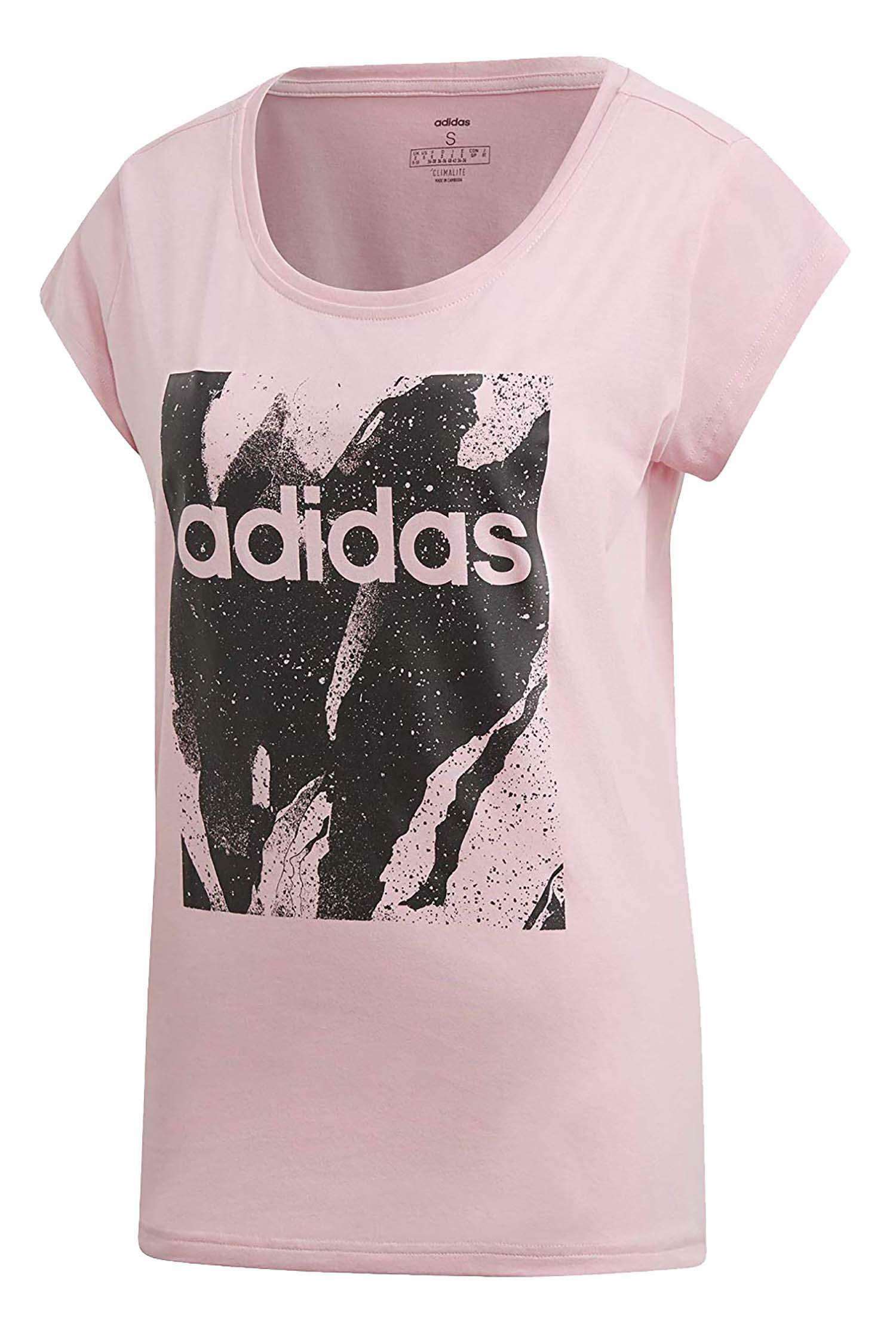 adidas adidas w e aop tee t-shirt donna rosa du0637