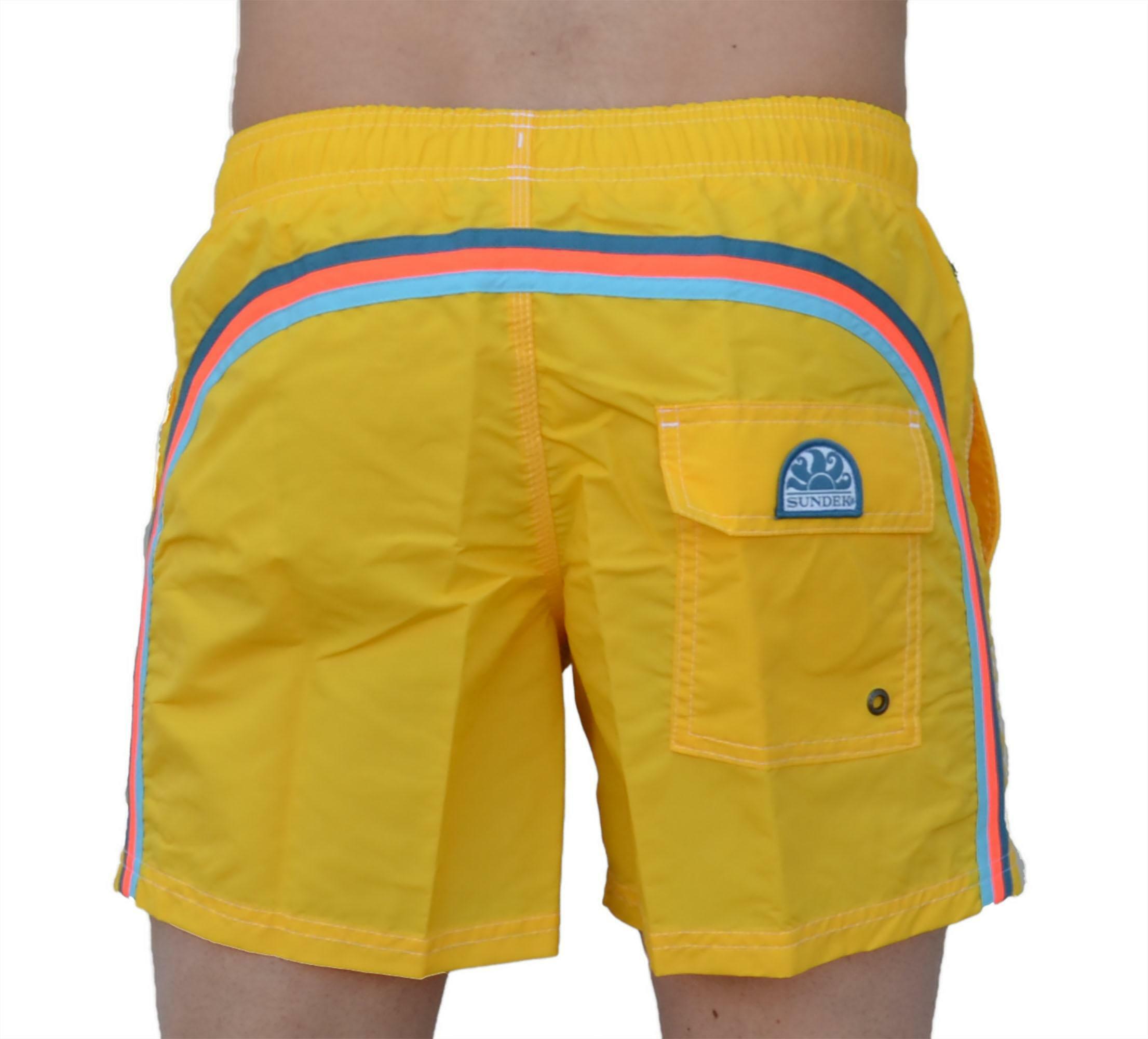 sundek sundek elastic waist costume uomo giallo m504bdta225
