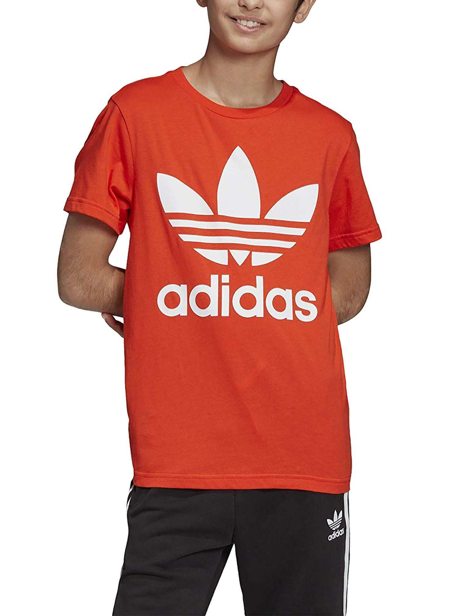 adidas adidas trefoil tee t-shirt bambino arancione dv2907