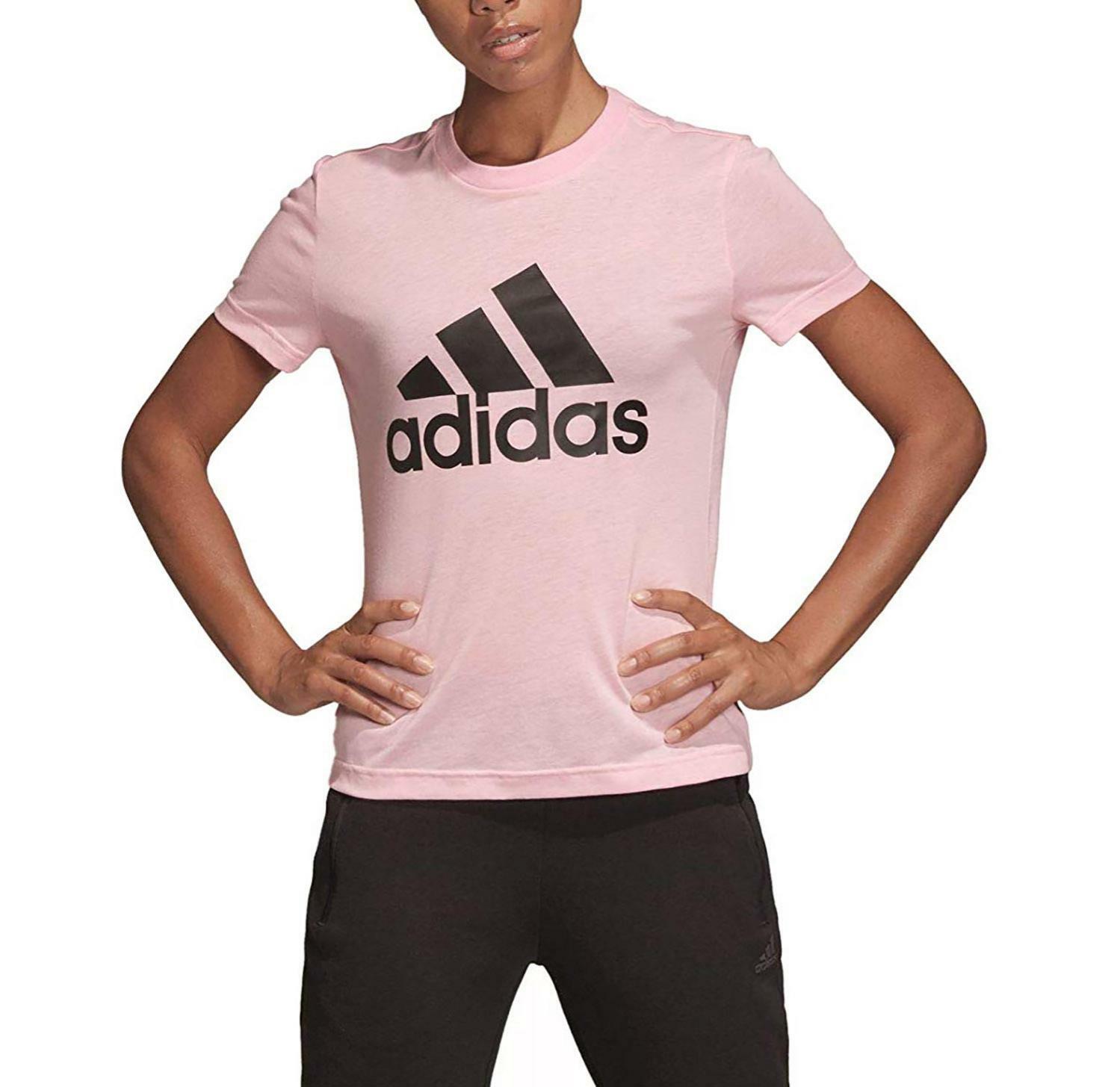 adidas adidas w mh bos tee t-shirt donna rosa dz0014