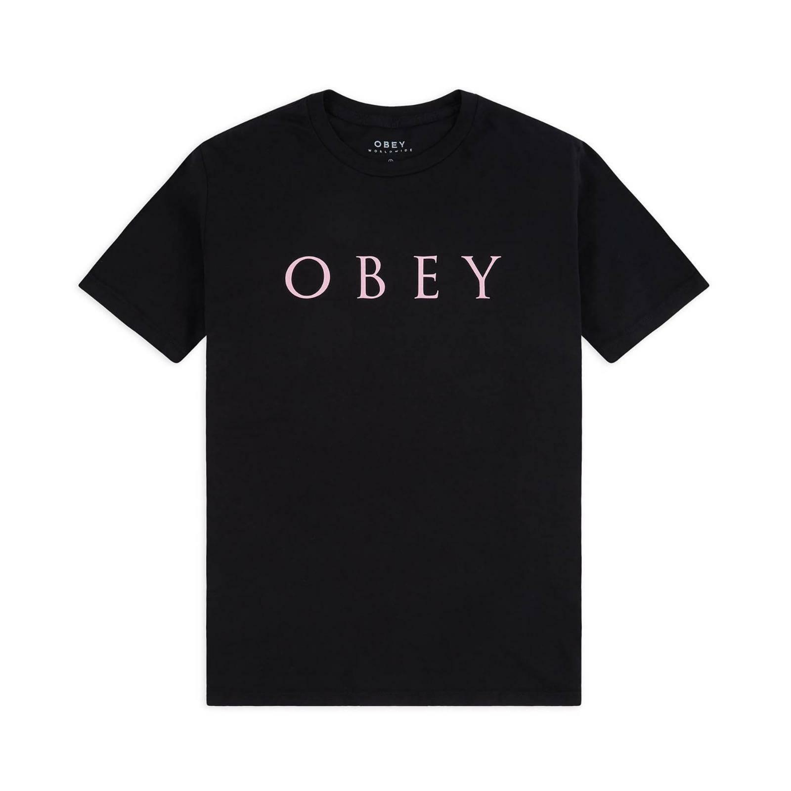 obey obey t-shirt donna logo rosa 22119w182