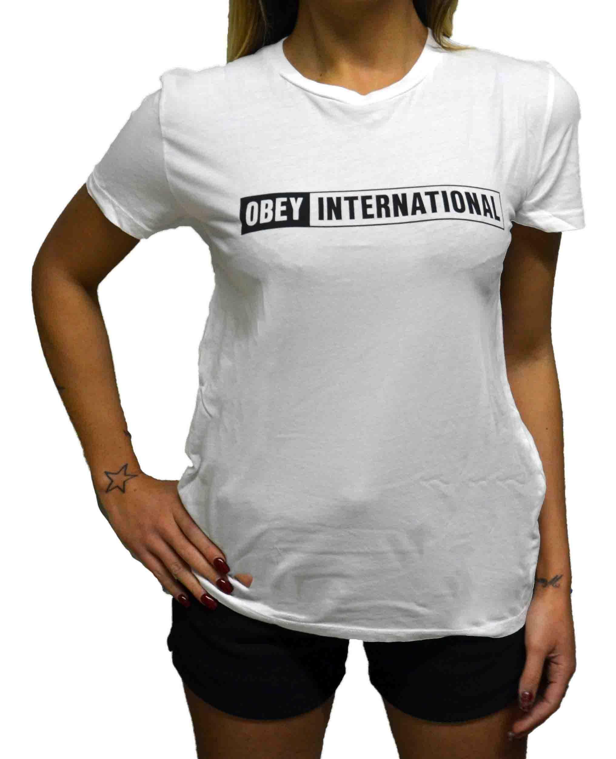 obey obey t-shirt donna bianca 22119w183