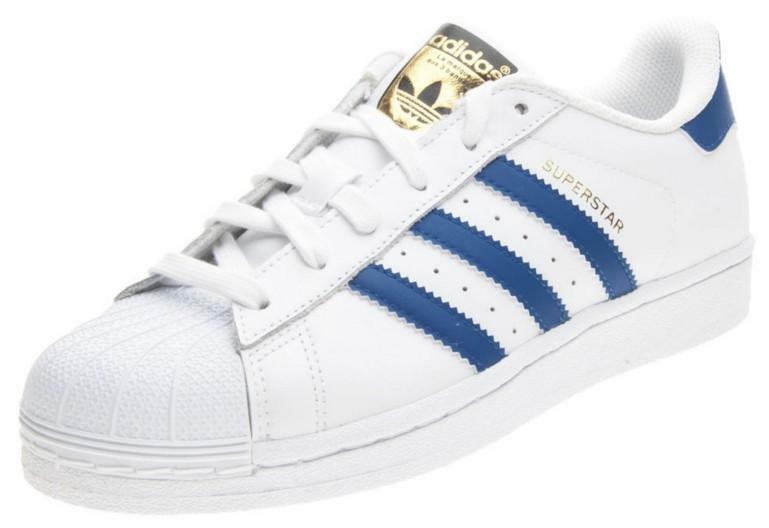 Adidas superstar foundation j scarpe sportive donna bianche blu s74944