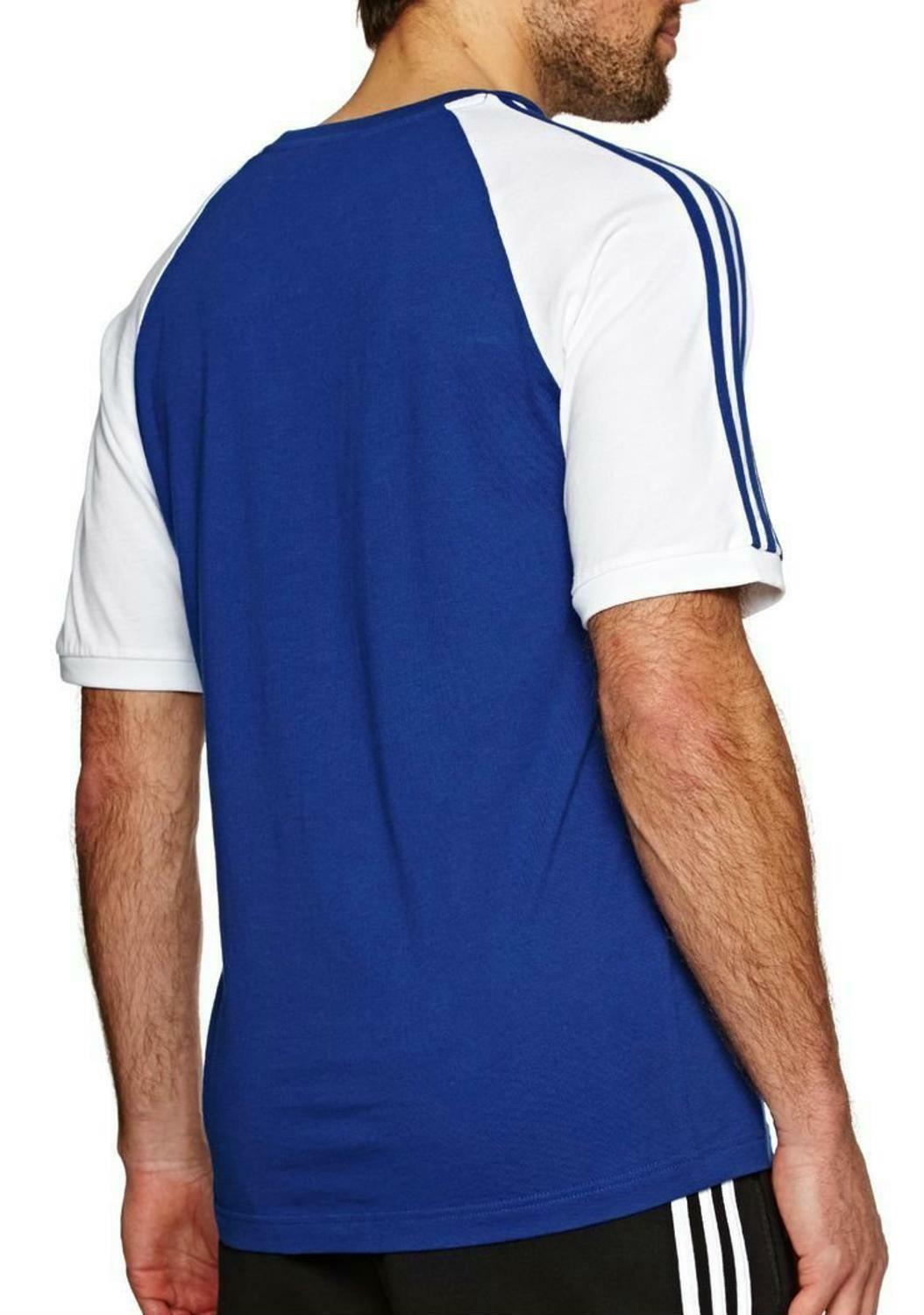 adidas adidas originals 3-stripes t-shirt uomo blu