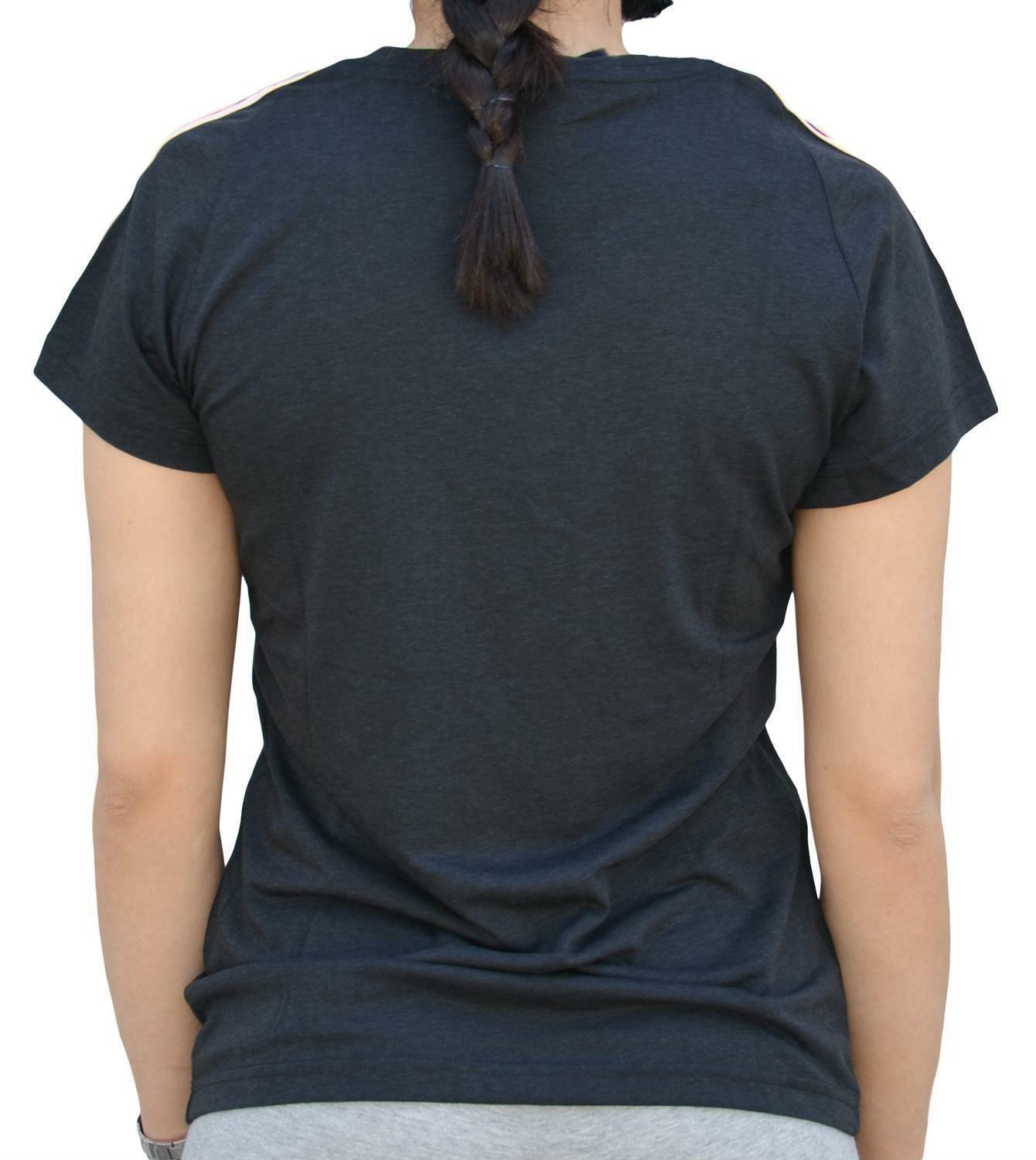 adidas adidas ess 3s slim tee t-shirt donna nera di0117