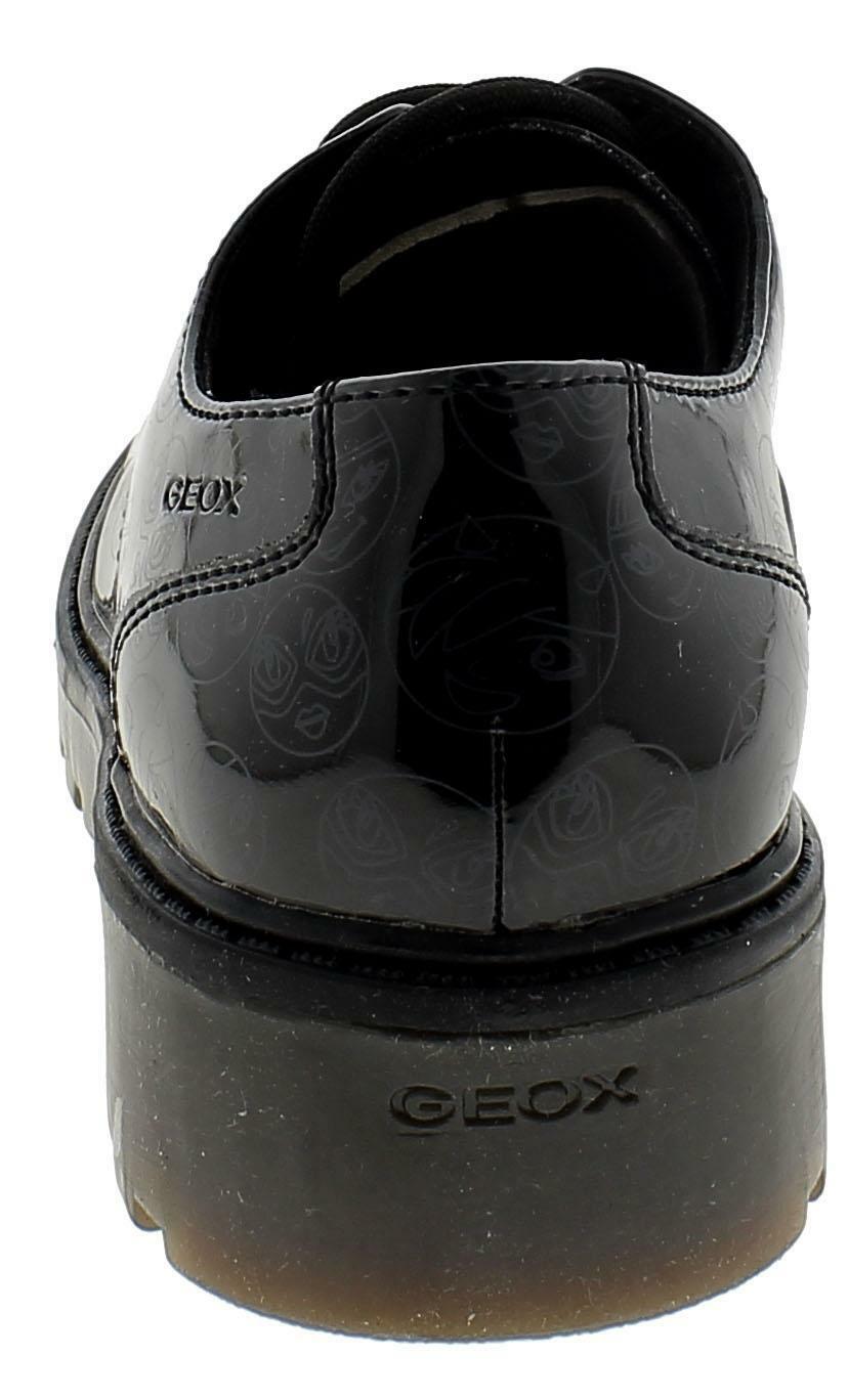 geox geox casey scarpe pelle fantasia nere