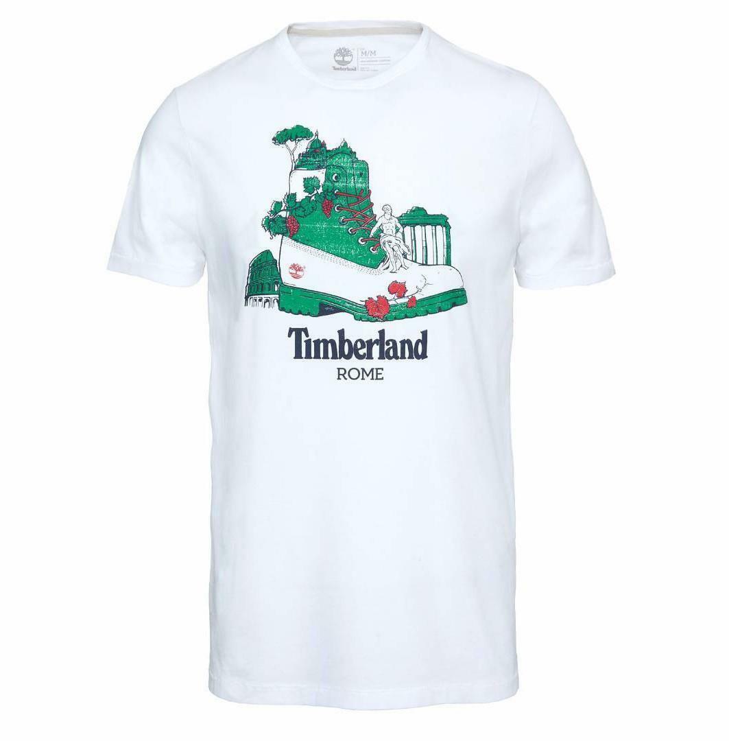 timberland timberland kennebec destination rome t-shirt uomo bianca