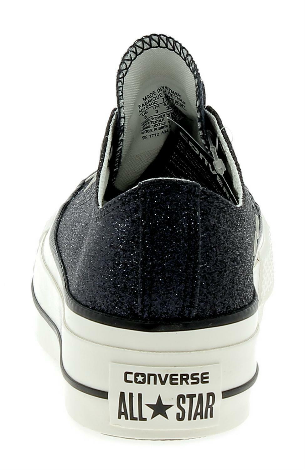 converse converse ctas clean lift ox platform scarpe sportive donna glitter nere