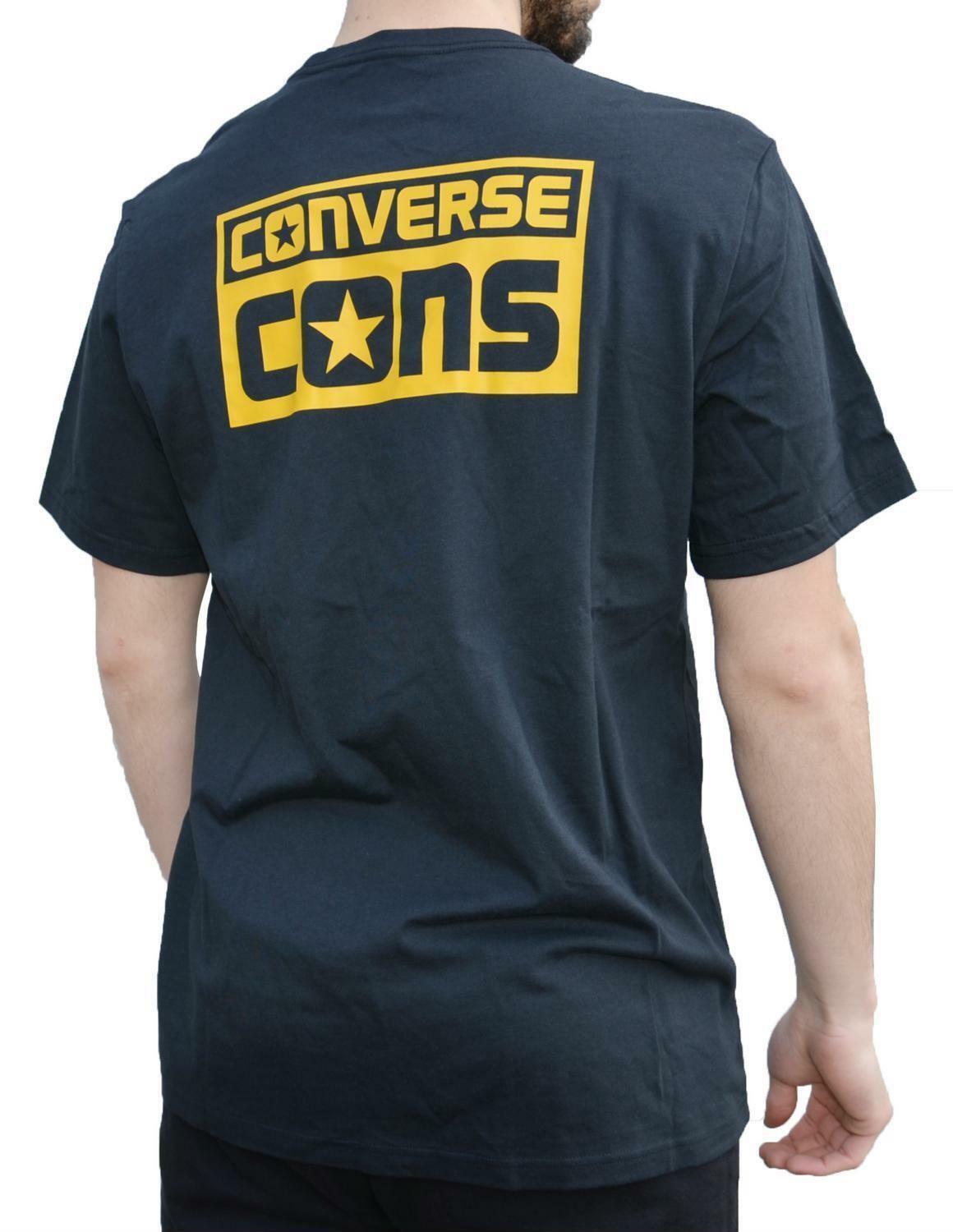 converse converse logo tee t-shirt uomo nera 5693a01