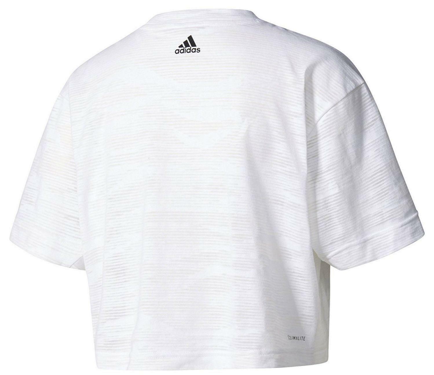 adidas adidas aeroknit crop t-shirt donna bianca bq5788