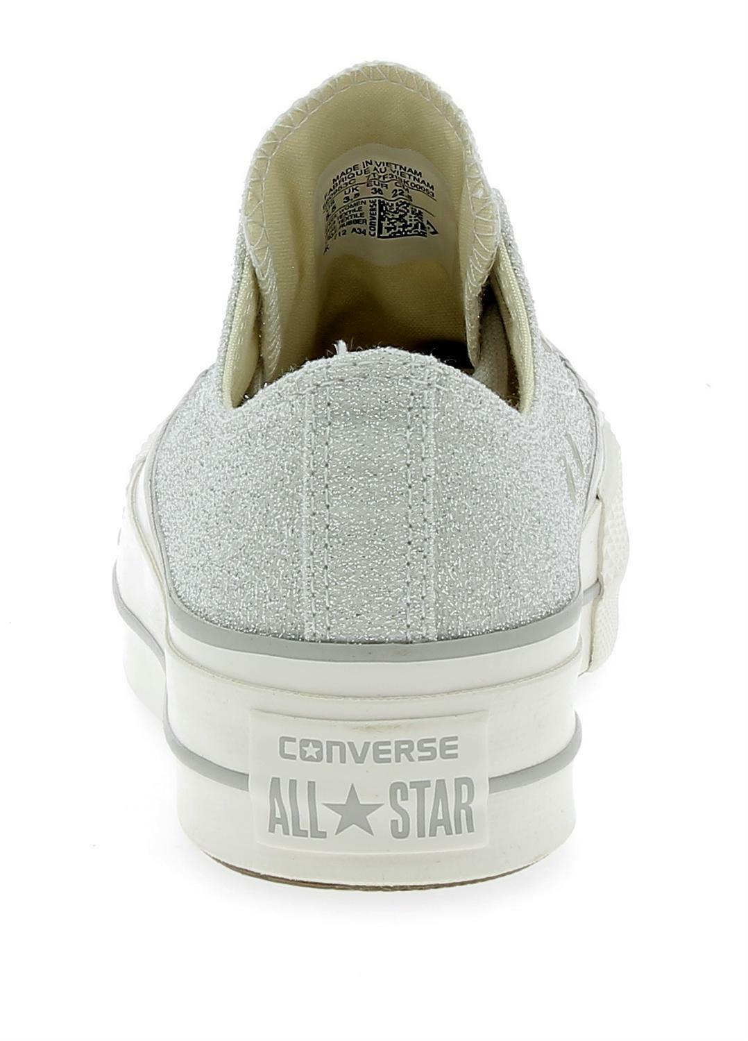 converse converse ctas clean lift ox platform scarpe sportive donna glitter argento