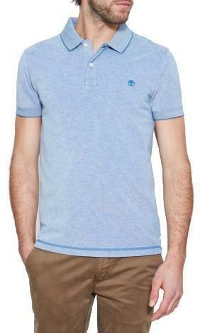 timberland timberland ss solid oxford piquet polo uomo blu