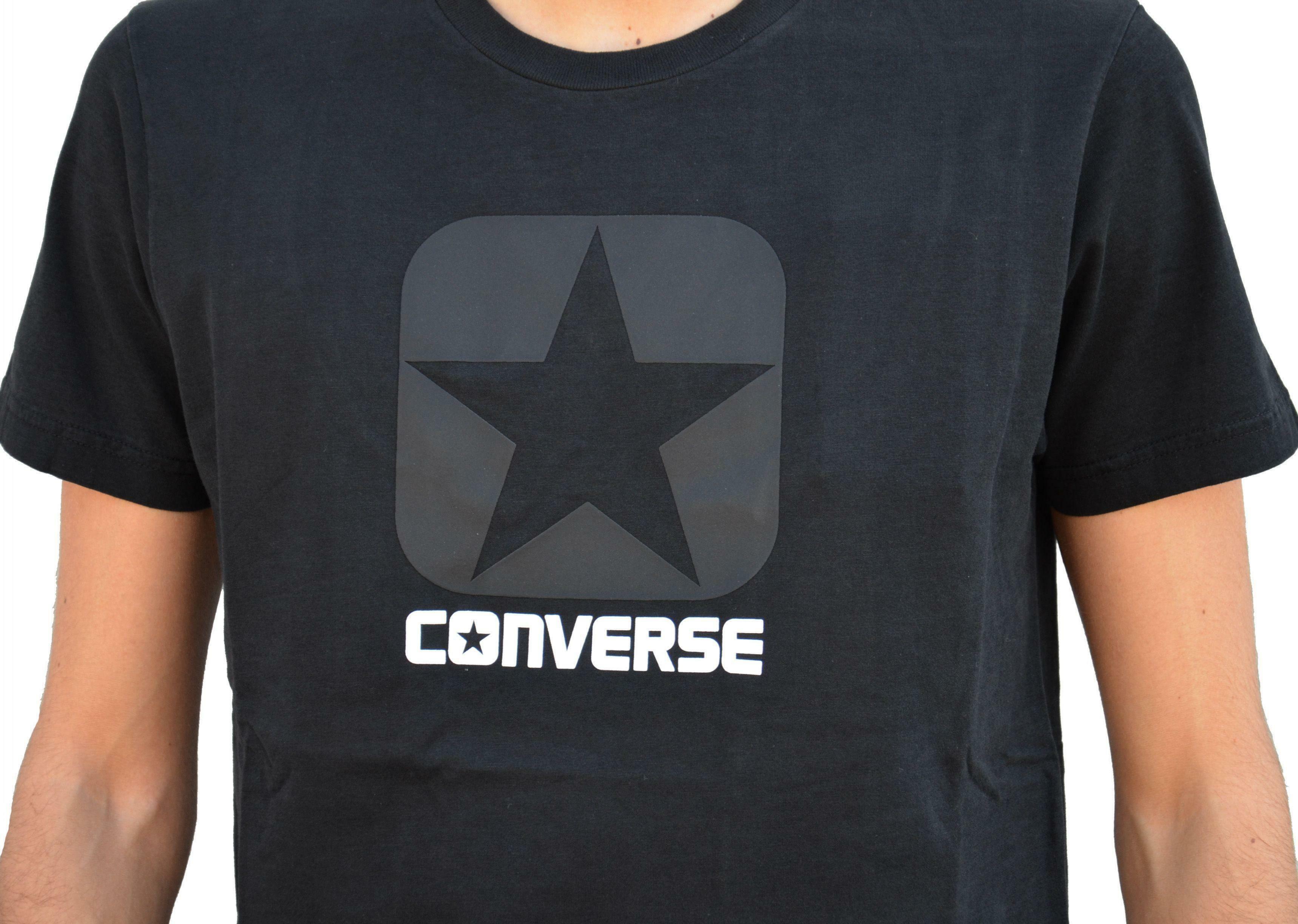 converse converse t-shirt logo uomo nera