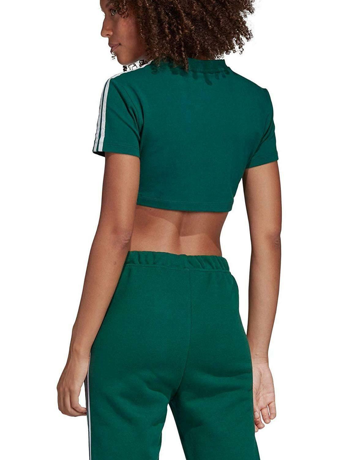 adidas originals adidas cropped t-shirt donna verde dv2631