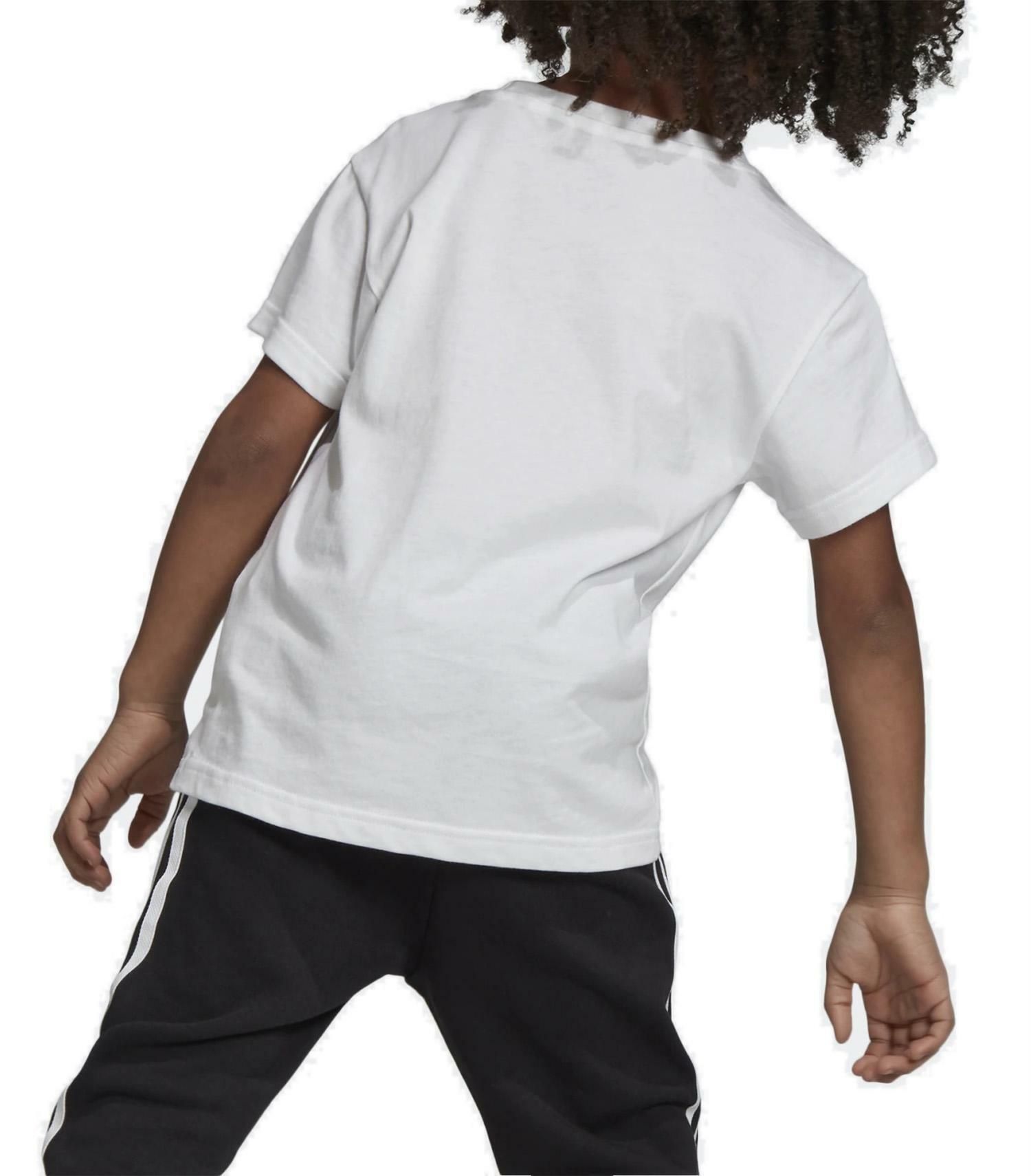 adidas adidas trefoil tee t-shirt bambino bianca dv2857
