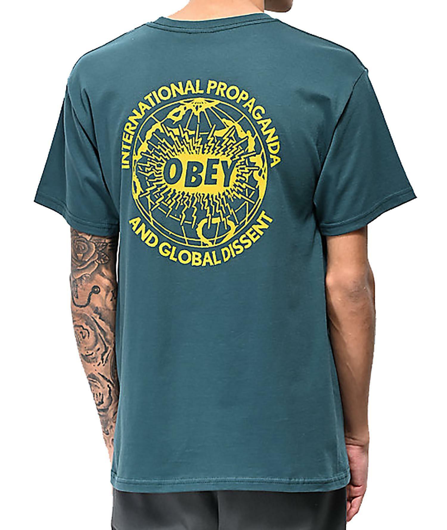 obey obey global dissent t-shirt uomo verde 8086900