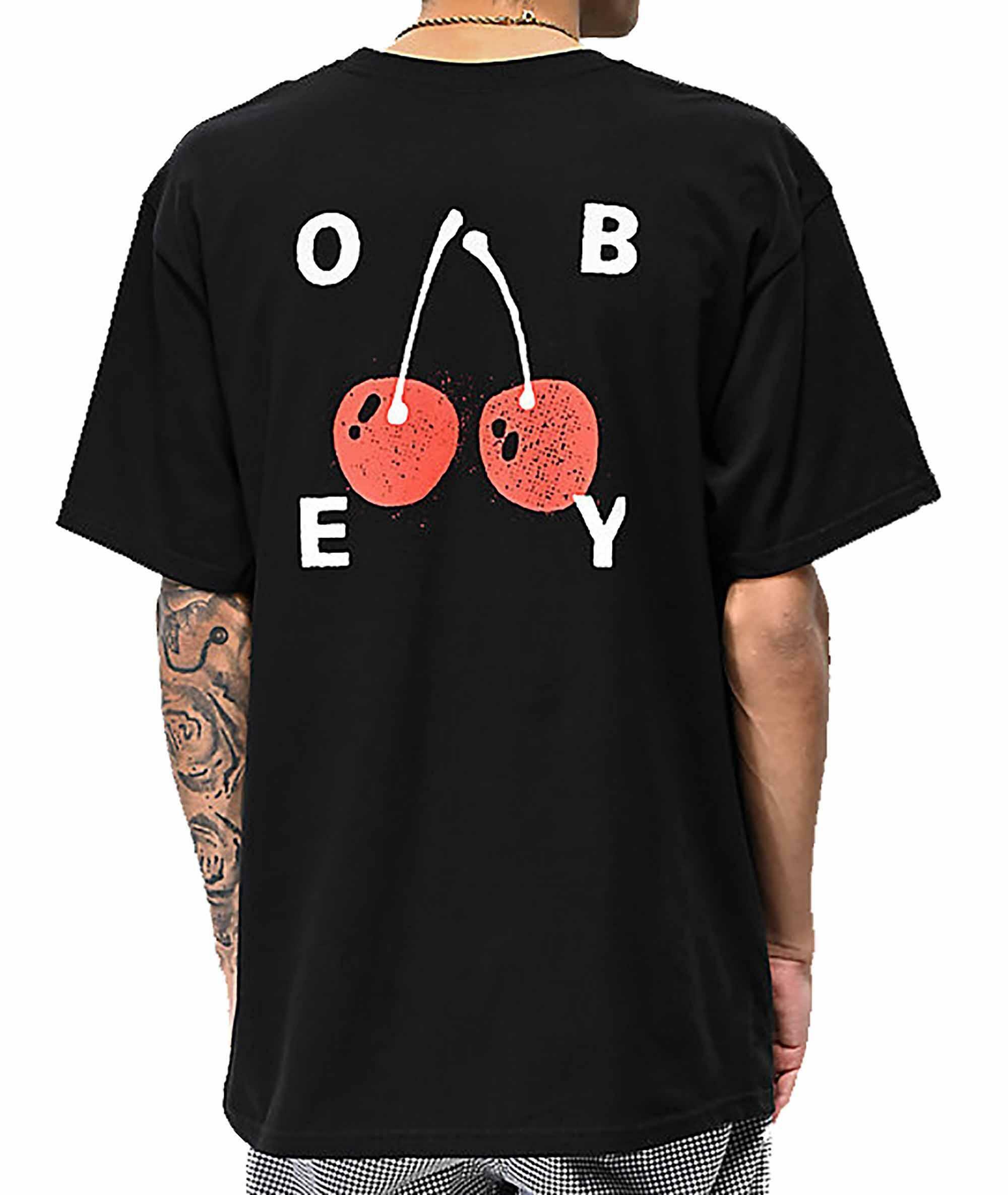 obey obey cherries 2 t-shirt uomo nera 8110900