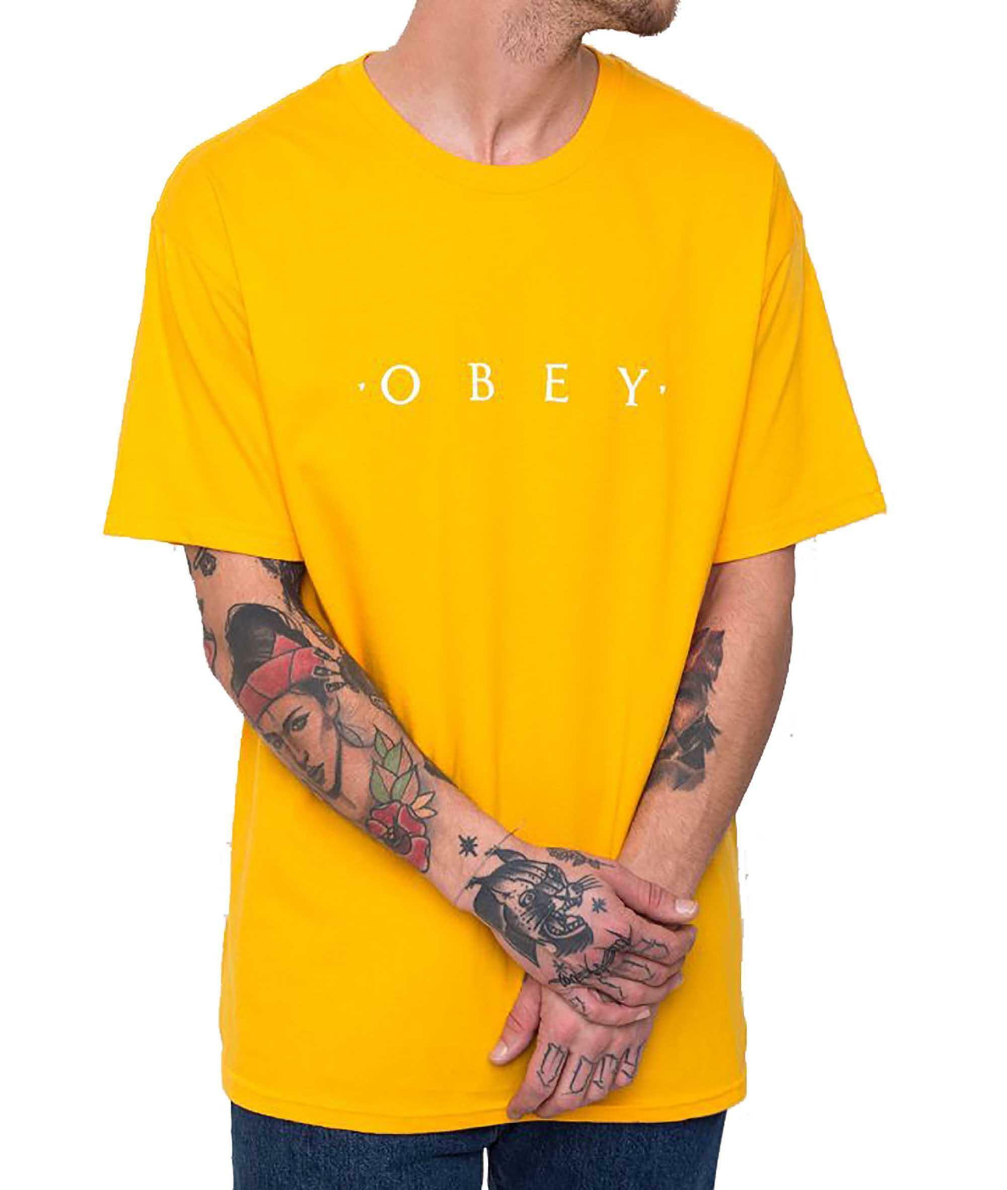 obey obey novel t-shirt uomo gialla 8109100