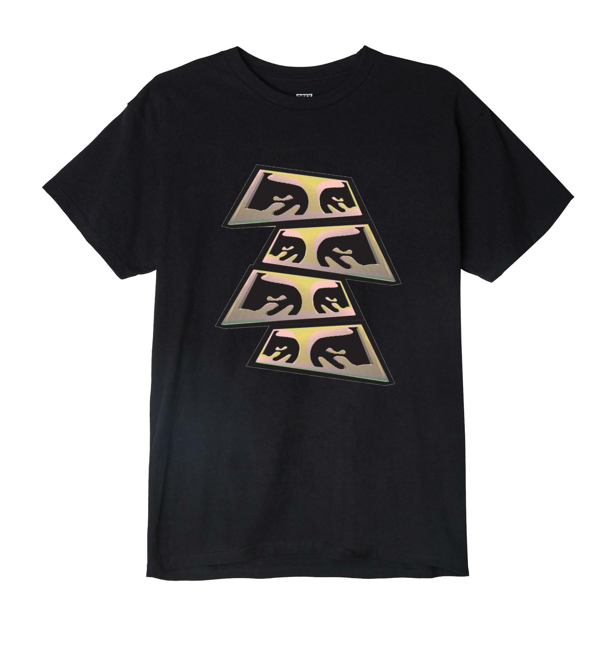 obey obey t-shirt uomo nera pyramid eyes 8091000