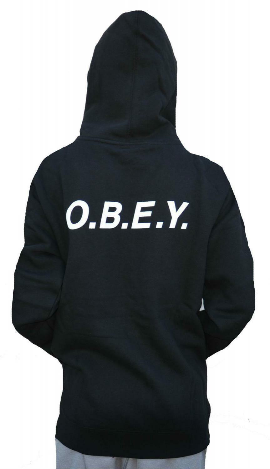 obey obey o.b.e.y. zip giacchetto uomo nero