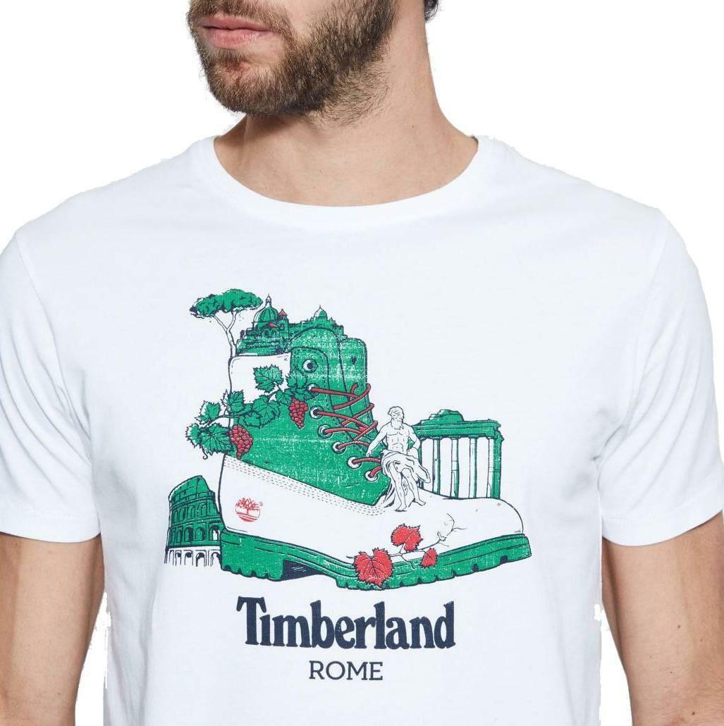 timberland timberland kennebec destination rome t-shirt uomo bianca