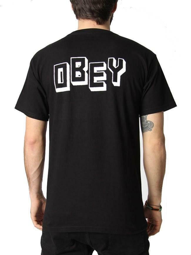 obey obey jumble t-shirt uomo nera 16308168722blk