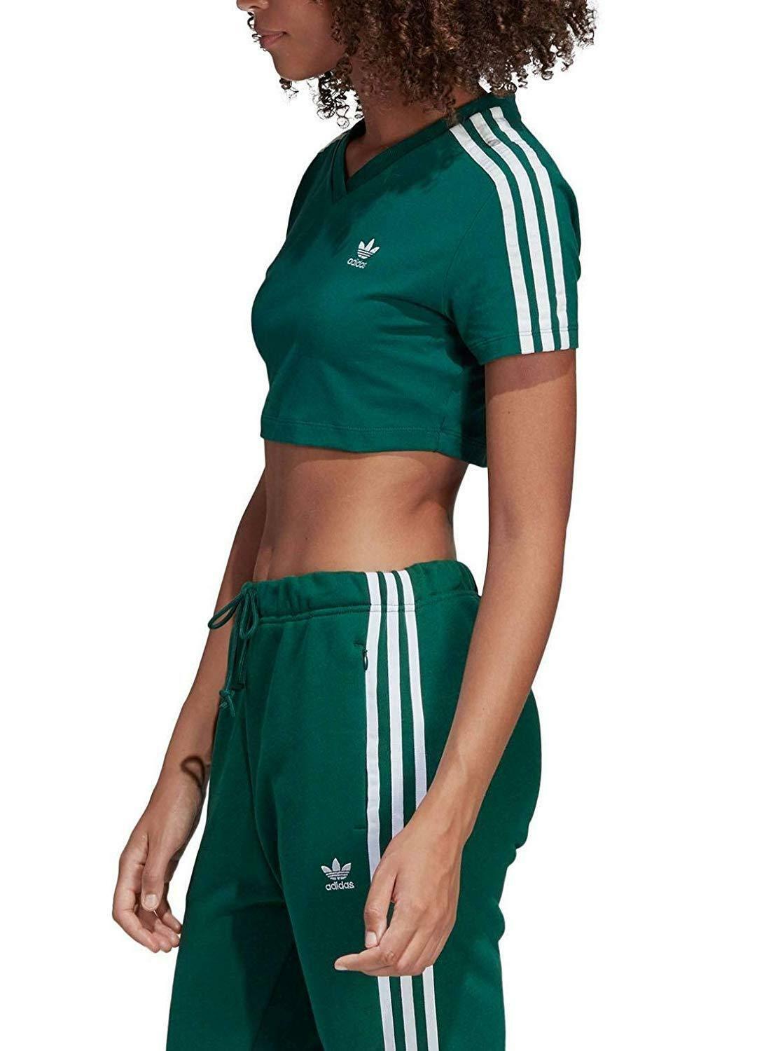 adidas originals adidas cropped t-shirt donna verde dv2631