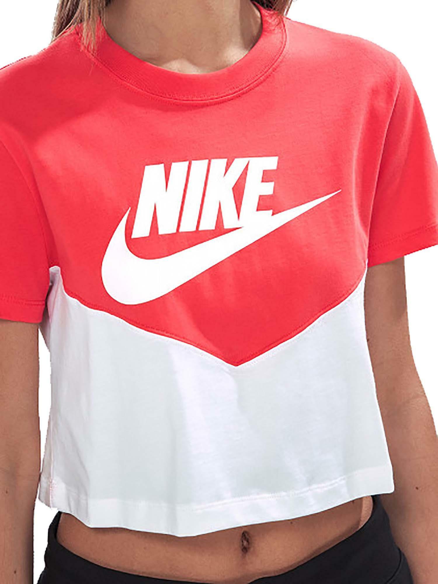nike nike t-shirt corta donna rosso corallo ar2513100