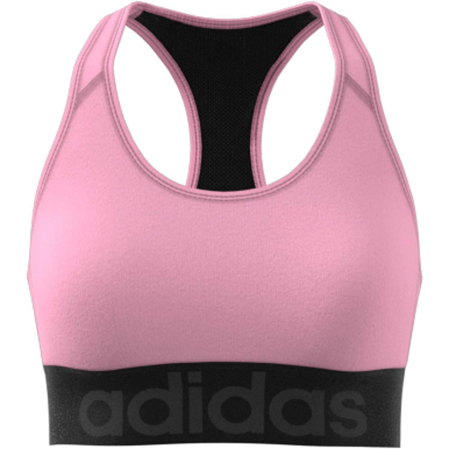 adidas adidas d2m logo bra reggiseno sportivo donna rosa dy4072