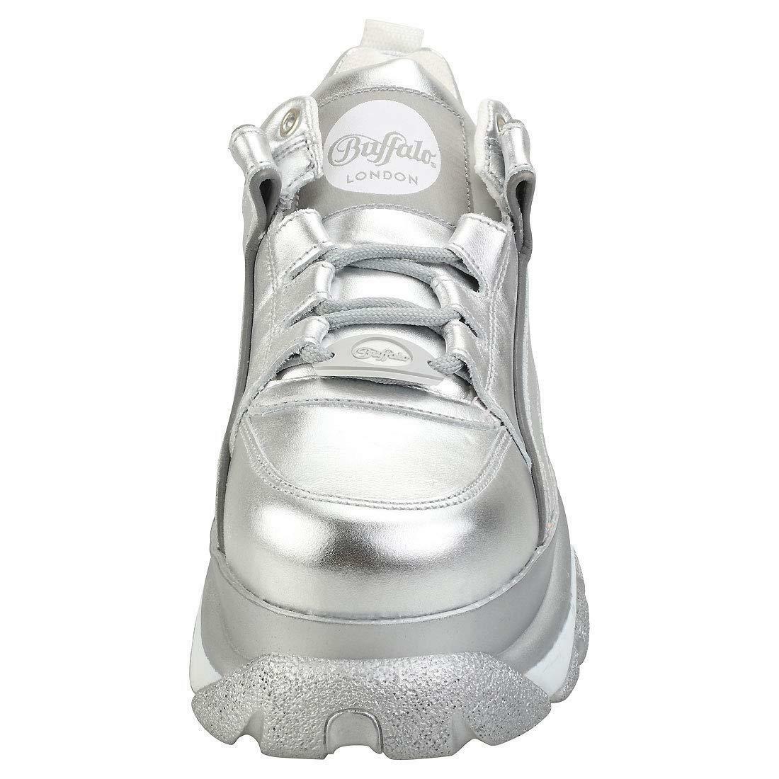 SCARPE DONNA SNEAKER ALTO GUESS MOD GFORCE LAMINATO SILVER ORO D18GU37