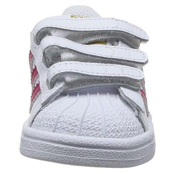 adidas adidas superstar foundation cf i scarpe bambina bianche pelle strappi b23639