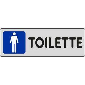 Adesivo con indicazioni  toilette uomini