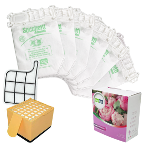 Sacchetti folletto vk 135-136 6 pz + granuli profumati peonia + filtri compatibili
