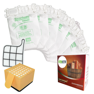 Sacchetti folletto vk 135-136 6 pz + granuli profumati zuccherosa+ filtri compatibili