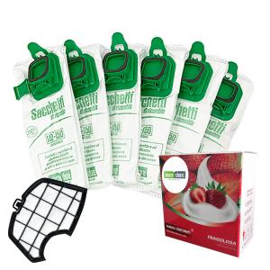 Sacchetti folletto vk 140 vk 150 6pz + granuli profumati fragolosa+ filtri compatibili